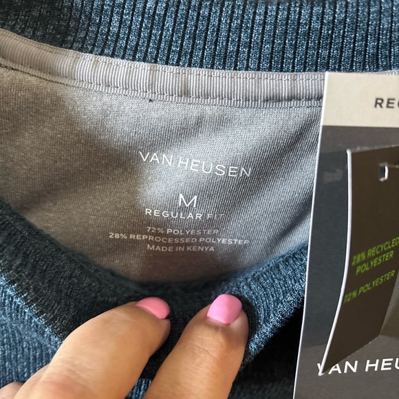 Van Heusen Teal Knit Sweater NWT‎ Size Medium - Picture 5 of 6